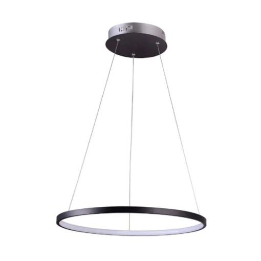 Pendente LED Borracha Redondo 80cm Cabo 4m Regulável 3500K Preto Cinderella Pendente LED Borracha Redondo 80cm Cabo 4m Regulável 3500K Preto Cinderella