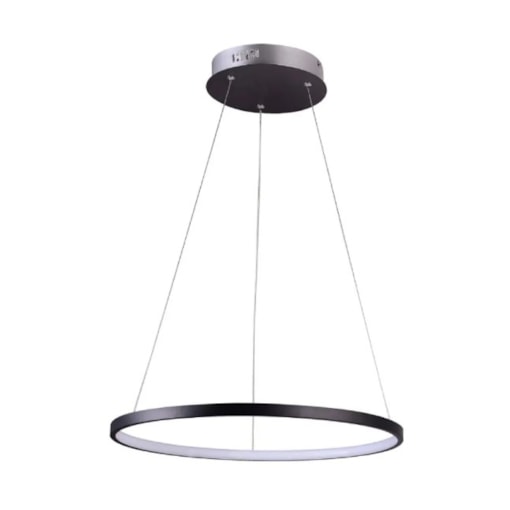 Pendente LED Borracha Redondo 80cm Cabo 4m Regulável 3500K Preto Cinderella