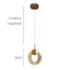 Pendente LED Cristal Arco Dourado 15cm Cabo 2m