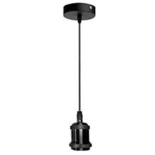 Pendente Soquete E27 150cm Bivolt Preto Cinderella Pendente Soquete E27 150cm Bivolt Preto Cinderella