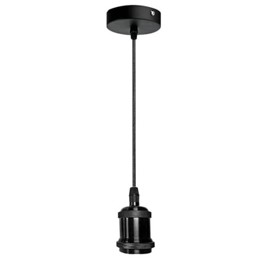 Pendente Soquete E27 150cm Bivolt Preto Cinderella Pendente Soquete E27 150cm Bivolt Preto Cinderella