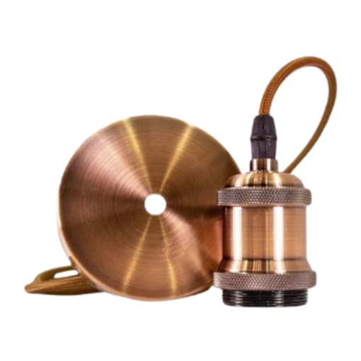 Pendente Soquete E27 Cobre Envelhecido 1,5m Cinderela Pendente Soquete E27 Cobre Envelhecido 1,5m Cinderela