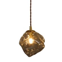 Pendente Vidro Pedra Âmbar G9 150mm Cabo Regulável Pendente Vidro Pedra Âmbar G9 150mm Cabo Regulável
