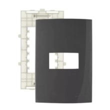 Placa 4x2 1 Posto Horizontal c/ Suporte Sleek Grafite Margirius Placa 4x2 1 Posto Horizontal c/ Suporte Sleek Grafite Margirius