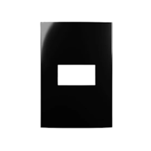 Placa 4x2 1 Posto Horizontal Preta Sleek Ebony Margirius Placa 4x2 1 Posto Horizontal Preta Sleek Ebony Margirius