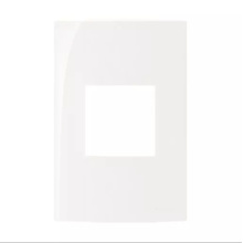 Placa 4x2 2 Postos Horizontais c/ Suporte Branca Sleeek Margirius Placa 4x2 2 Postos Horizontais c/ Suporte Branca Sleeek Margirius