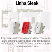 Placa 4x2 2 Postos Horizontais c/ Suporte Branca Sleek Margirius