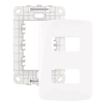 Placa 4x2 2 Postos Horizontais c/ Suporte Branco B3 Margirius Placa 4x2 2 Postos Horizontais c/ Suporte Branco B3 Margirius