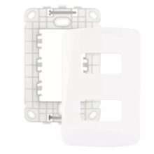 Placa 4x2 2 Postos Horizontais c/ Suporte Branco B3 Margirius Placa 4x2 2 Postos Horizontais c/ Suporte Branco B3 Margirius