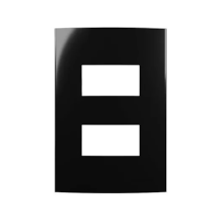 Placa 4x2 2 Postos Horizontais Preta Sleek Ebony Margirius Placa 4x2 2 Postos Horizontais Preta Sleek Ebony Margirius