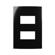 Placa 4x2 2 Postos Horizontais Preta Sleek Ebony Margirius Placa 4x2 2 Postos Horizontais Preta Sleek Ebony Margirius