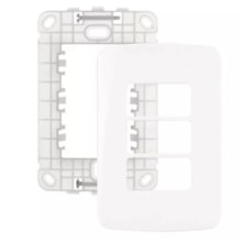 Placa 4x2 3 Postos Horizontais c/ Suporte Branca B3 Margirius Placa 4x2 3 Postos Horizontais c/ Suporte Branca B3 Margirius
