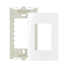 Placa 4x2 3 Postos Horizontais c/ Suporte Branca Sleek Margirius  Placa 4x2 3 Postos Horizontais c/ Suporte Branca Sleek Margirius
