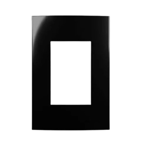 Placa 4x2 3 Postos Horizontais Preta Sleek Ebony Margirius Placa 4x2 3 Postos Horizontais Preta Sleek Ebony Margirius