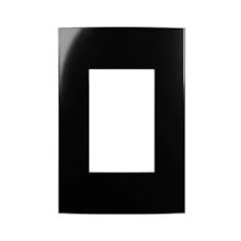 Placa 4x2 3 Postos Horizontais Preta Sleek Ebony Margirius Placa 4x2 3 Postos Horizontais Preta Sleek Ebony Margirius