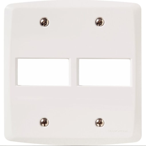 Placa 4x4 2 Postos Horizontais Branca Lux² Tramontina Placa 4x4 2 Postos Horizontais Branca Lux² Tramontina