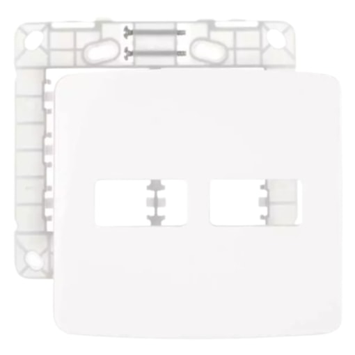 Placa 4x4 2 Postos Horizontais c/ Suporte Branca B3 Margirius Placa 4x4 2 Postos Horizontais c/ Suporte Branca B3 Margirius