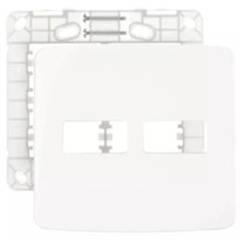 Placa 4x4 2 Postos Horizontais c/ Suporte Branca B3 Margirius Placa 4x4 2 Postos Horizontais c/ Suporte Branca B3 Margirius