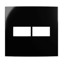 Placa 4x4 2 Postos Horizontais Preta Sleek Ebony Margirius Placa 4x4 2 Postos Horizontais Preta Sleek Ebony Margirius