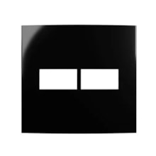 Placa 4x4 2 Postos Horizontais Preta Sleek Ebony Margirius Placa 4x4 2 Postos Horizontais Preta Sleek Ebony Margirius