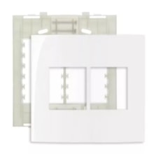 Placa 4x4 4 Polos Horizontais c/ Suporte Branca Sleek Margirius Placa 4x4 4 Polos Horizontais c/ Suporte Branca Sleek Margirius