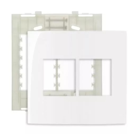 Placa 4x4 4 Polos Horizontais c/ Suporte Branca Sleek Margirius Placa 4x4 4 Polos Horizontais c/ Suporte Branca Sleek Margirius