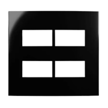 Placa 4x4 4 Postos Horizontais Preta Sleek Ebony Margirius Placa 4x4 4 Postos Horizontais Preta Sleek Ebony Margirius