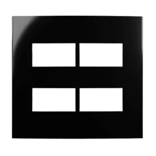 Placa 4x4 4 Postos Horizontais Preta Sleek Ebony Margirius Placa 4x4 4 Postos Horizontais Preta Sleek Ebony Margirius
