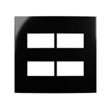Placa 4x4 4 Postos Horizontais Preta Sleek Ebony Margirius Placa 4x4 4 Postos Horizontais Preta Sleek Ebony Margirius