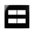 Placa 4x4 4 Postos Horizontais Preta Sleek Ebony Margirius Placa 4x4 4 Postos Horizontais Preta Sleek Ebony Margirius
