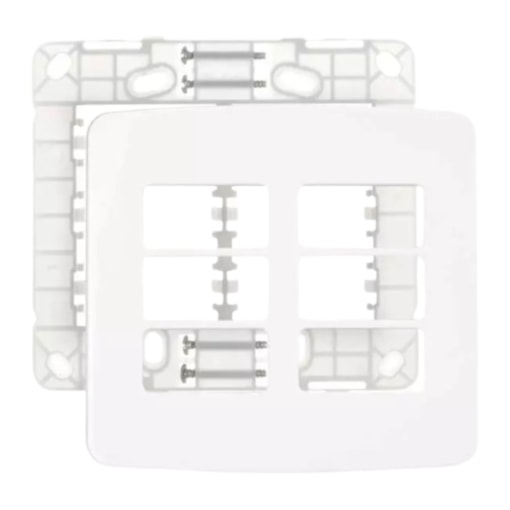 Placa 4x4  6 Postos Horizontais c/ Suporte Branca B3 Margirius Placa 4x4  6 Postos Horizontais c/ Suporte Branca B3 Margirius
