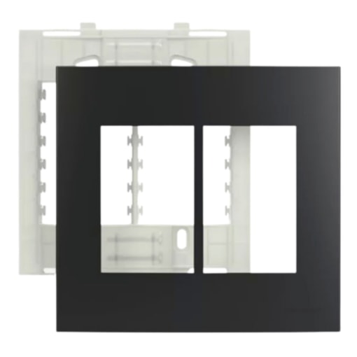 Placa 4x4 6 Postos Horizontal c/ Suporte Sleek Grafite Margirius Placa 4x4 6 Postos Horizontal c/ Suporte Sleek Grafite Margirius