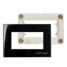 Placa 65x45mm c/ Suporte p/ Móvel Preta Sleek Ebony Margirius Placa 65x45mm c/ Suporte p/ Móvel Preta Sleek Ebony Margirius