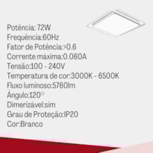 Plafon LED Hoop 72W Multicor Controle Bivolt Branco Opus Plafon LED Hoop 72W Multicor Controle Bivolt Branco Opus