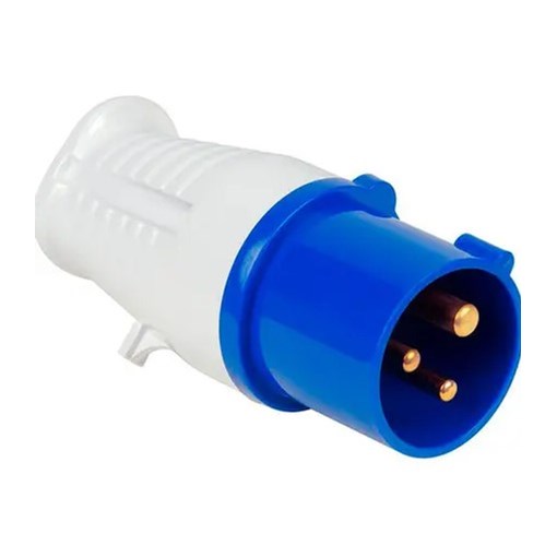 Plug Industrial 2P+T 16A Azul 6H 220V MGI-013 JNG