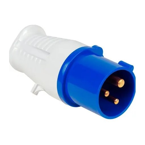 Plug Industrial 2P+T 32A Azul 6H 220V MGI-023 JNG Plug Industrial 2P+T 32A Azul 6H 220V MGI-023 JNG