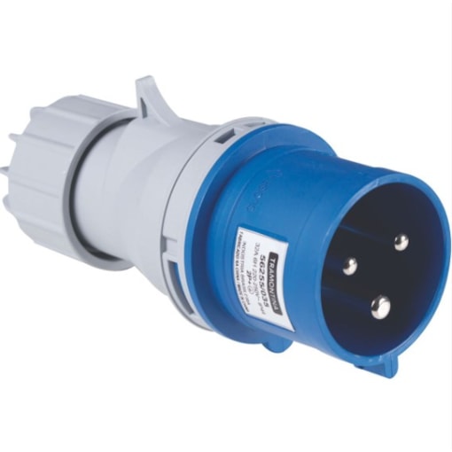 Plugue Móvel Industrial 2P+T 32A Azul 6H 220/250V Tramontina Plugue Móvel Industrial 2P+T 32A Azul 6H 220/250V Tramontina