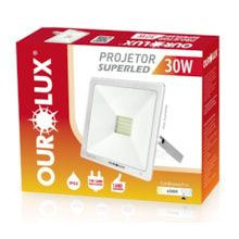 Projetor Refletor LED Slim 50W 6500K Bivolt Branco Ourolux