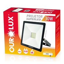Projetor Refletor LED Slim 50W 6500K Bivolt Preto Ourolux