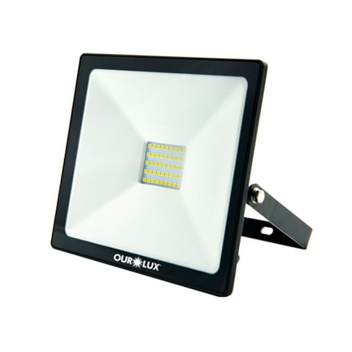 Projetor Refletor LED Slim 50W 6500K Bivolt Preto Ourolux