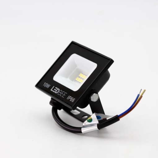 Refletor Led 10W 6500K Bivolt Preto LL-1196 LedBee R10B