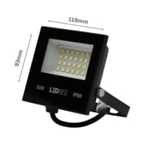 Refletor Led 30W 6500K Bivolt Preto LL-1267 LedBee R30B