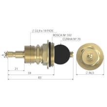 Reparo MVS Registro Gaveta 3/4 Docol 281602 Blukit Reparo MVS Registro Gaveta 3/4 Docol 281602 Blukit