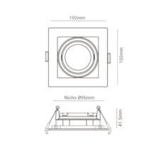 Spot Embutir Recuado Quadrado MR16 Preto GU10 ECO80303 Opus Spot Embutir Recuado Quadrado MR16 Preto GU10 ECO80303 Opus