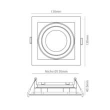 Spot Embutir Recuado Quadrado PAR20 Preto E27 ECO80327 Opus Spot Embutir Recuado Quadrado PAR20 Preto E27 ECO80327 Opus