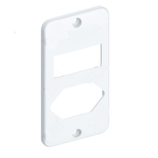 Tampa 1 Tomada Hexagonal + 1 Interruptor 1/2'' - 3/4'' Branco Konextop Tampa 1 Tomada Hexagonal + 1 Interruptor 1/2'' - 3/4'' Branco Konextop