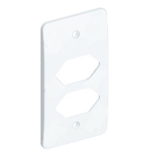 Tampa 2 Tomadas Hexagonal Horizontal 1/2'' - 3/4'' Branco Konextop Tampa 2 Tomadas Hexagonal Horizontal 1/2'' - 3/4'' Branco Konextop