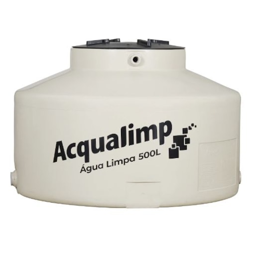 Tanque Polietileno Água Limpa Bege 500L  Acqualimp Tanque Polietileno Água Limpa Bege 500L  Acqualimp