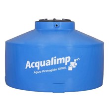 Tanque Polietileno Água Protegida Azul 1000L Acqualimp