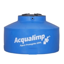 Tanque Polietileno Água Protegida Azul  500L Acqualimp Tanque Polietileno Água Protegida Azul  500L Acqualimp